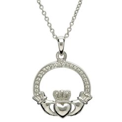 Stone Claddagh Necklace