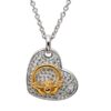 Crystal Heart Necklace with Gold Claddagh