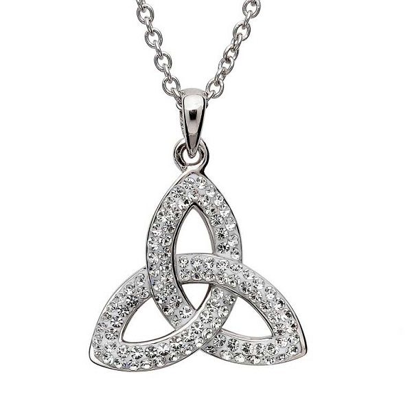 Crystal Trinity Knot Necklace