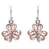 Shamrock Earrings with Rose Gold Plating