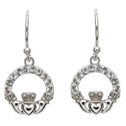Crystal Claddagh Earrings