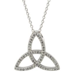 Crystal Trinity Knot Necklace