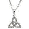 Small Crystal Trinity Knot Necklace