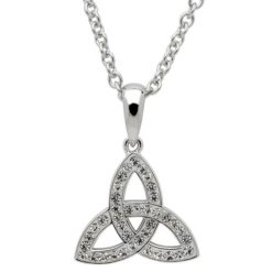 Small Crystal Trinity Knot Necklace