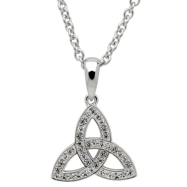 Small Crystal Trinity Knot Necklace