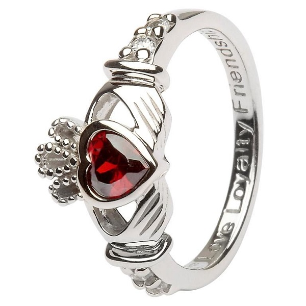 Claddagh Birthstone Ring January