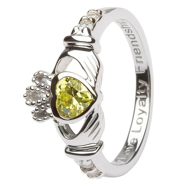 Claddagh Birthstone Ring August