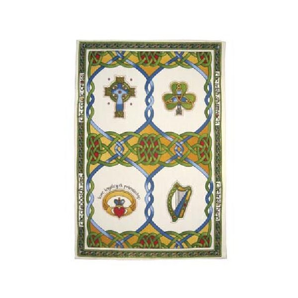 Irish Emblems Tea Towel
