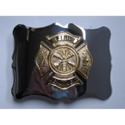 Gilt Chrome Fire Department Belt Buckle