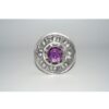 Antique Finish Thistle Plaid Brooch w/ Amethyst Stone