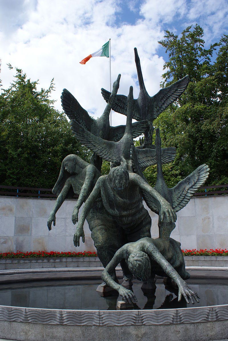 Children of Lir Sculpture in Dublin's Garden of Remembrance 