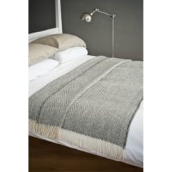 Heavy Herringbone Throw Grey