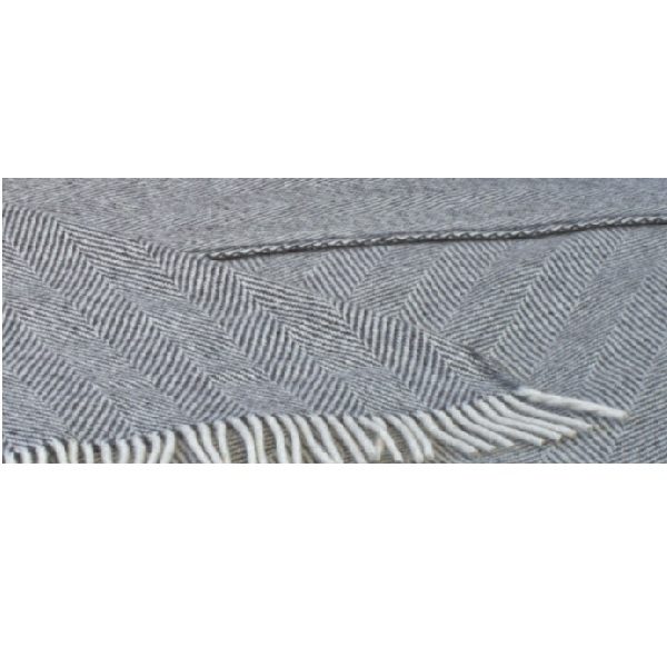 Heavy Herringbone Throw Grey