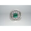 Antique Finish Thistle Plaid Brooch w/ Emerald Stone