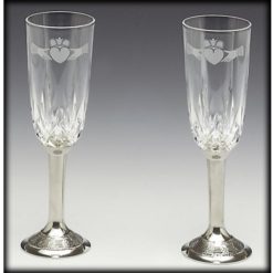 Claddagh Crystal Wedding Flutes