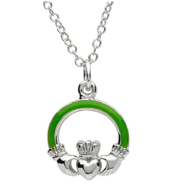 Green Claddagh Necklace