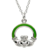 Large Green Claddagh Necklace