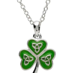 Enamel Trinity Shamrock Necklace