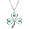 Green Gem Shamrock Necklace