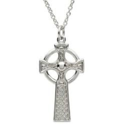 Large Woven Celtic Cross Necklace