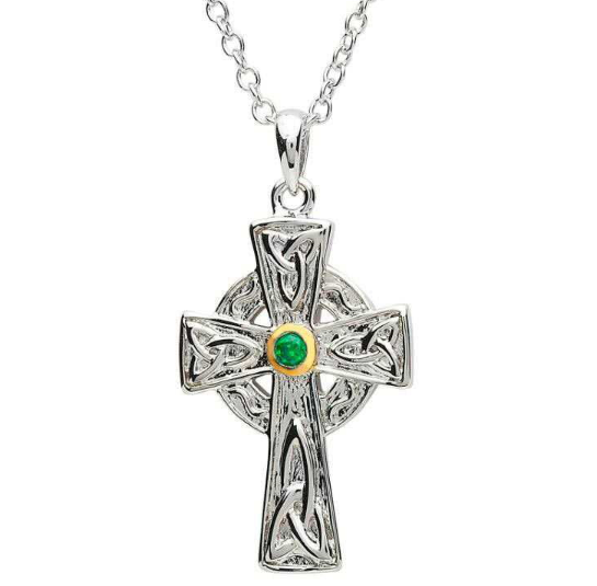Two Tone Celtic Cross Necklace