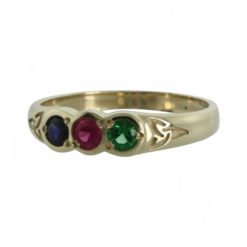 Family Colours Three Stones Ring Gold