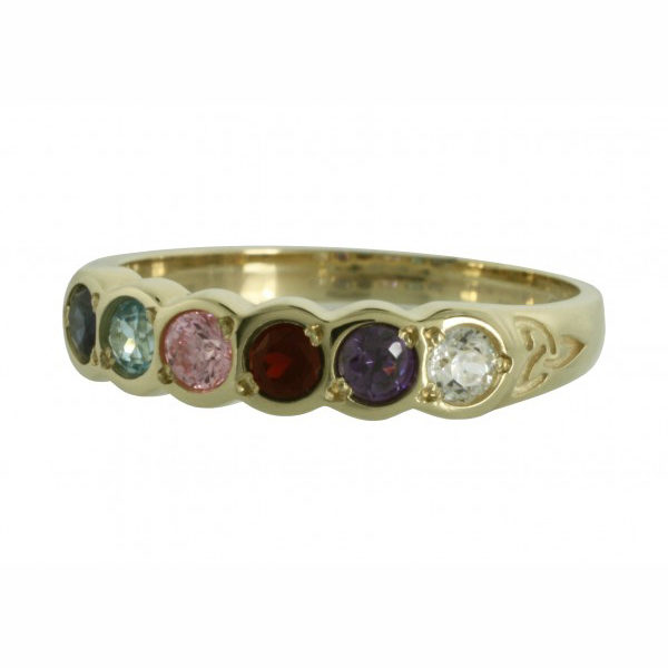 Family Colours Six Stones Ring Gold