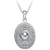 Celtic Warrior Oval Sterling Silver Pendant Necklace