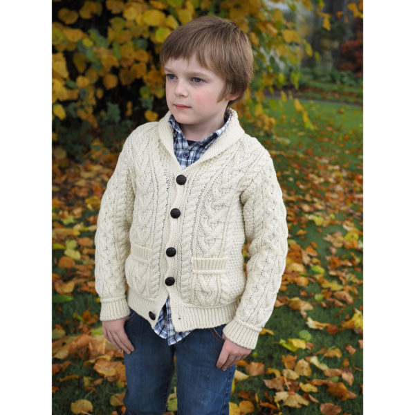 Boy's Shawl Cardigan Irish Sweater