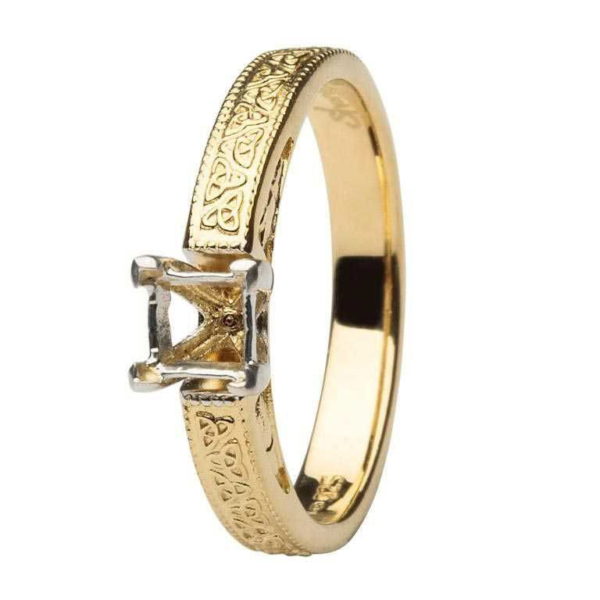 Yellow Gold Trinity Knot Engagement Ring 14K Mount Only