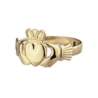 Ladies Traditional Light Weight Yellow Gold Claddagh 10k