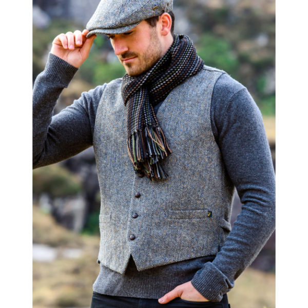 Tweed Waistcoat Muckros Wool Gray 1
