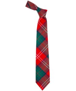 Chisholm Clan Red Modern Tartan Wool Neck Tie