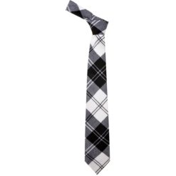 Erskine Black White Tartan Wool Neck Tie