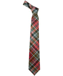 Gordon Clan Red Weathered Tartan Wool Neck Tie