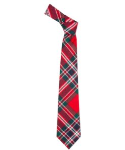 MacFarlane Clan Red Modern Tartan Wool Neck Tie