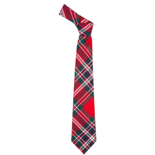 MacFarlane Clan Red Modern Tartan Wool Neck Tie