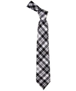 Scott Clan Black White Modern Tartan Scottish Wool Neck Tie