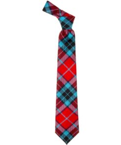 Thompson Clan Red Modern Tartan Wool Neck Tie
