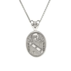 Oval Pendant Coat of Arms Jewelry Stirling Silver