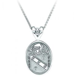 Oval Pendant Coat of Arms Jewelry White Gold