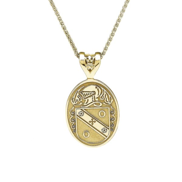 Oval Pendant Coat of Arms Jewelry Yellow Gold
