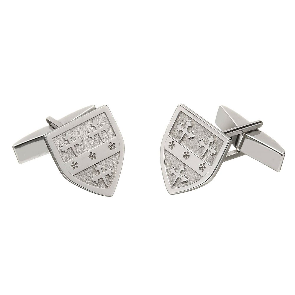 Select Gifts White Ireland Heraldry Crest Sterling Silver Cufflinks Engraved Message Box 