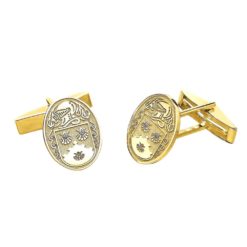 Small Oval Cufflinks YG Custom Coat of Arms