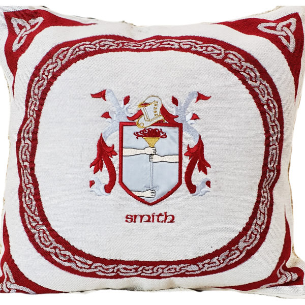 Embroidered Red Pillow Heraldry Crests Coats of Arms