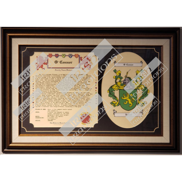 Heraldry Coat of Arms Family Tribute Framed Bronze Linen