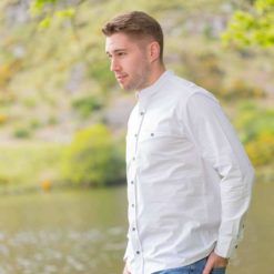 Optic White FL43 Comfort Cotton Grandfather Shirt