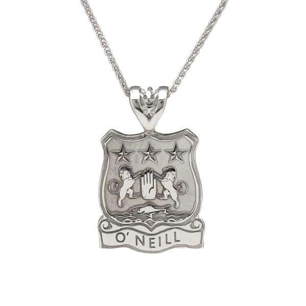Shield Pendant Coat of Arms Jewelry White Gold