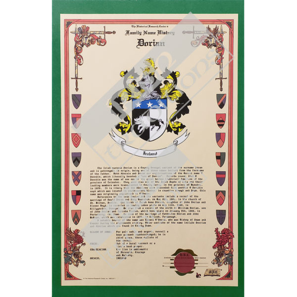 Heraldry Coat of Arms Sample Celebration Scroll - Green