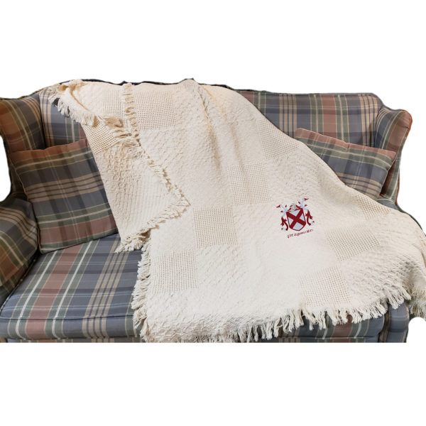 Coat of Arms Cotton Throw Displayed